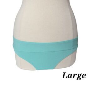 Women's Bikini Bottoms L Teal Thick Band Sexy Swim Separates Large NWOT